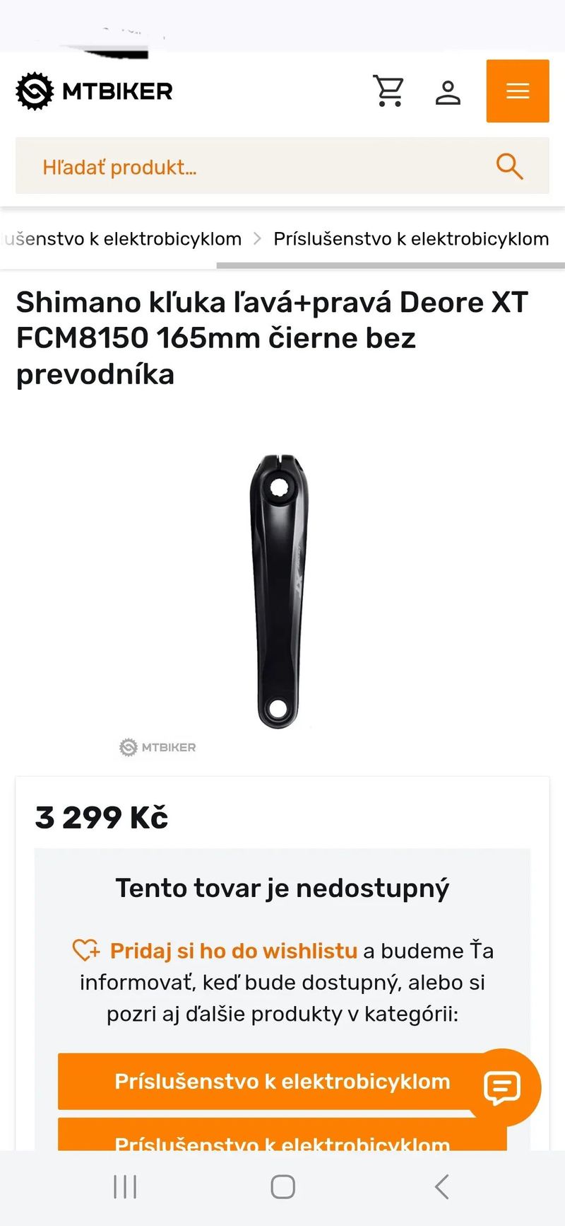 Nové E-MTB kľuky Shimano Deore XT Fc-M8150 160mm