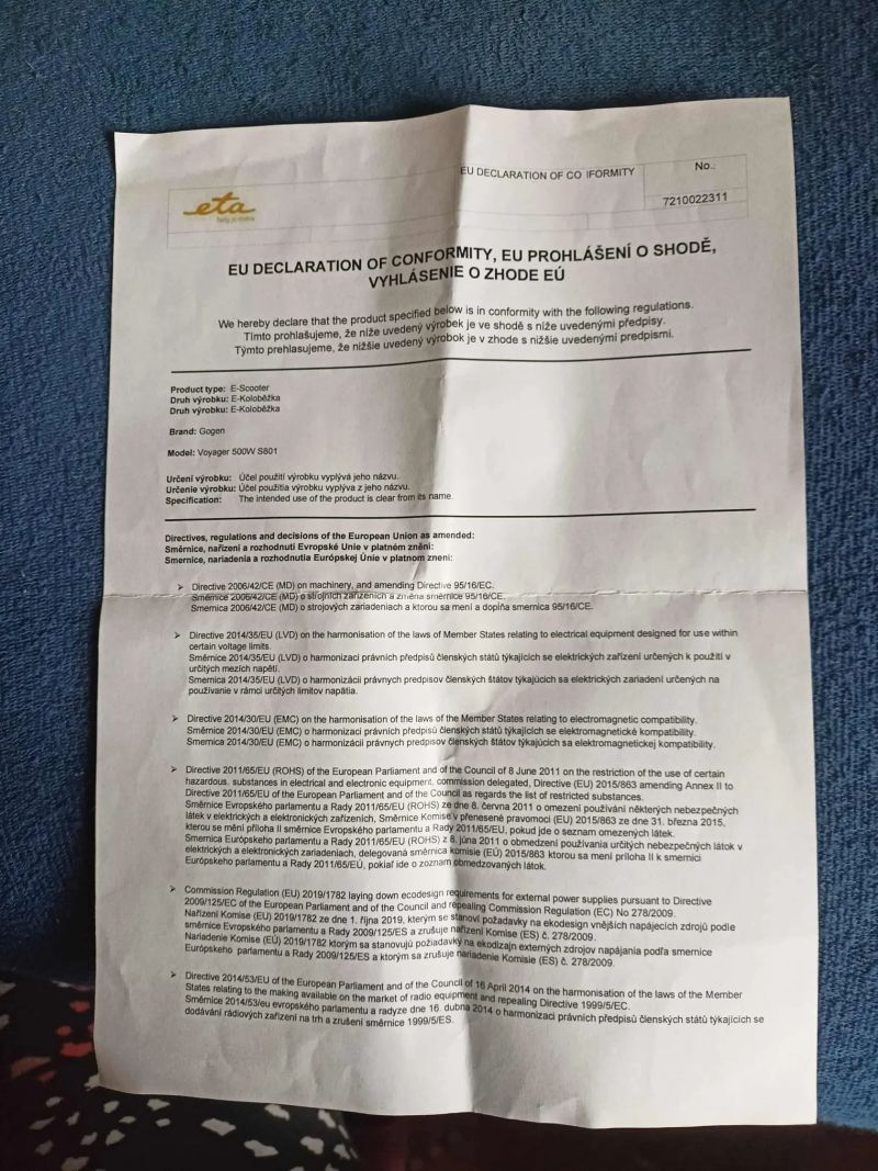 Elektrická koloběžka GOGEN S 801