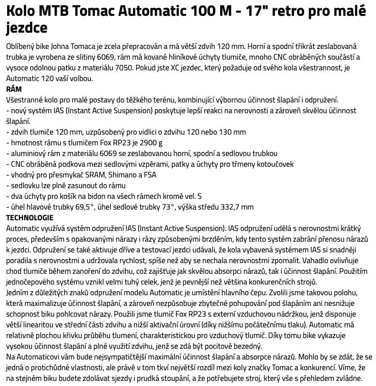 Tomac Automatic 100