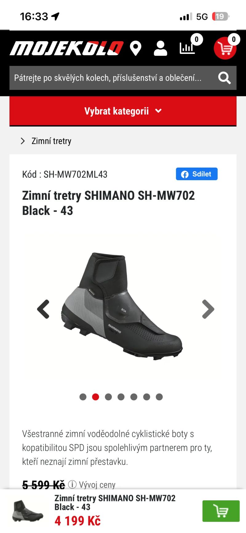 Zimní tretry Shimano mw702 black 44