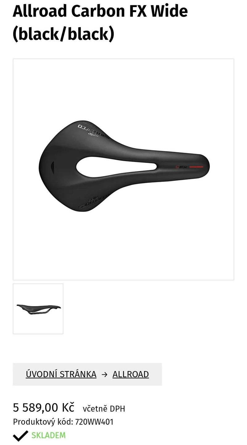 Karbonové sedlo Selle San Marco FX 150g
