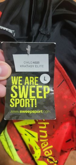 Cyklistické kraťasy Sweep černo/červeno/žluté fluo