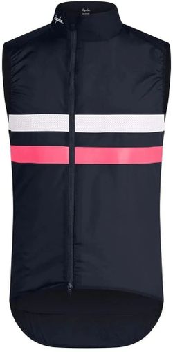 Pánská cyklistická vesta Rapha Brevet Gilet with Pockets - dark navy/high-vis pink