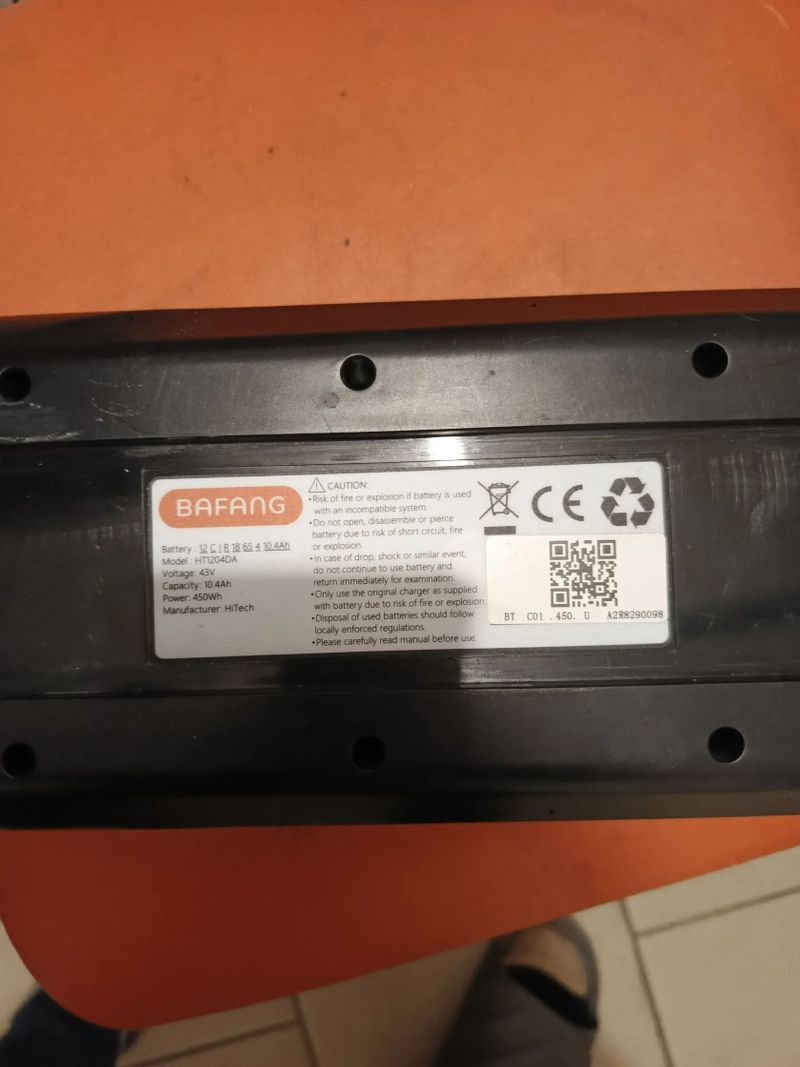 Baterie Li-ion 43V - 10,4Ah - 450Wh 