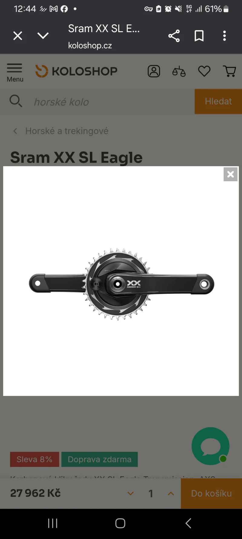 Kliky Quarq XX SL power meter crankset, Carbon, 168 Q-Factor, DUB, 175mm, 34T
