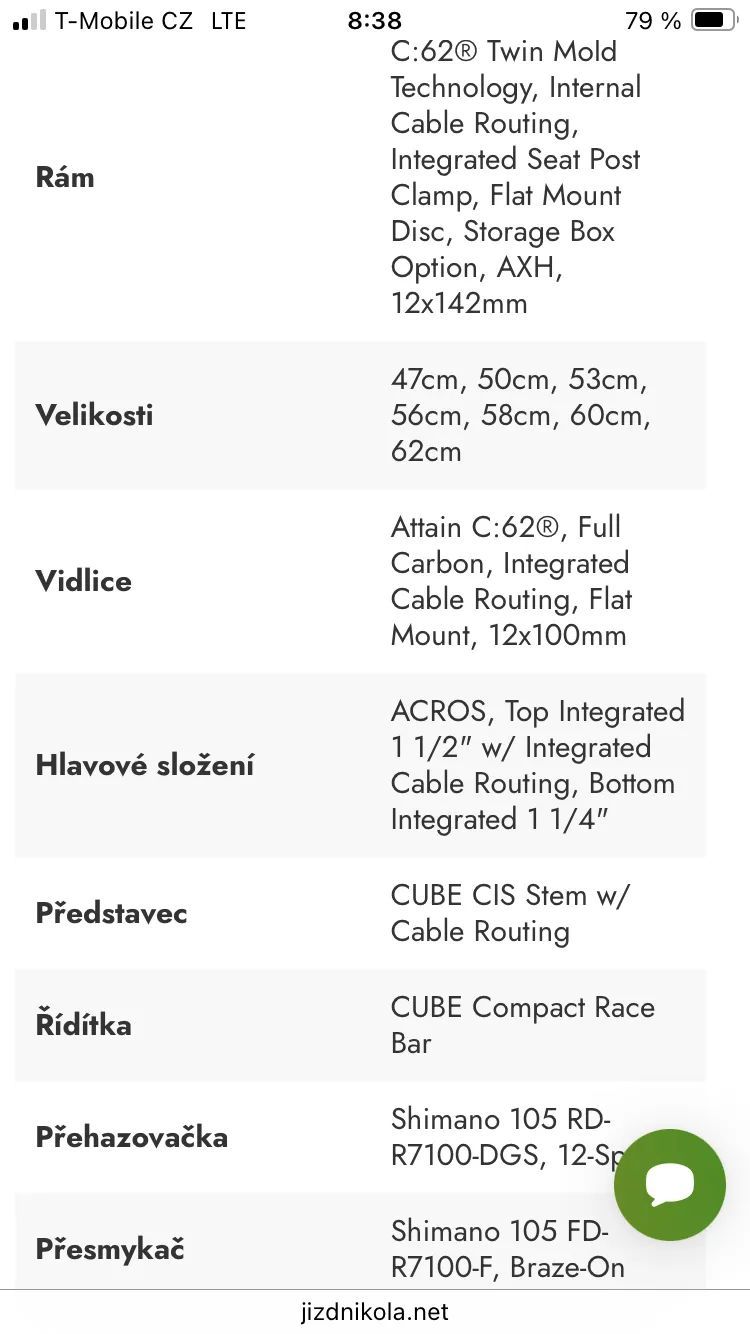 Silniční karbonové kolo Cube Attain