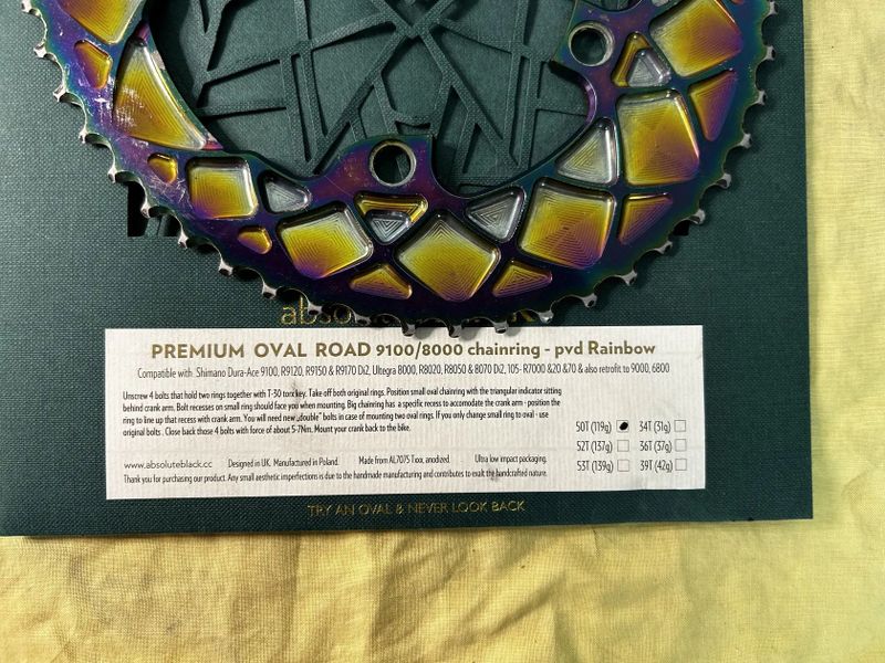 AbsolutBlack převodníky 50x34T ovál