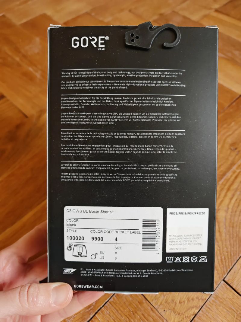 Gore C3 boxerky cyklo vložkou + windstopper