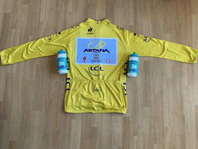 Astana žlutý dres 2014 - dlouhý rukáv (Vincenzo Nibali TdF)