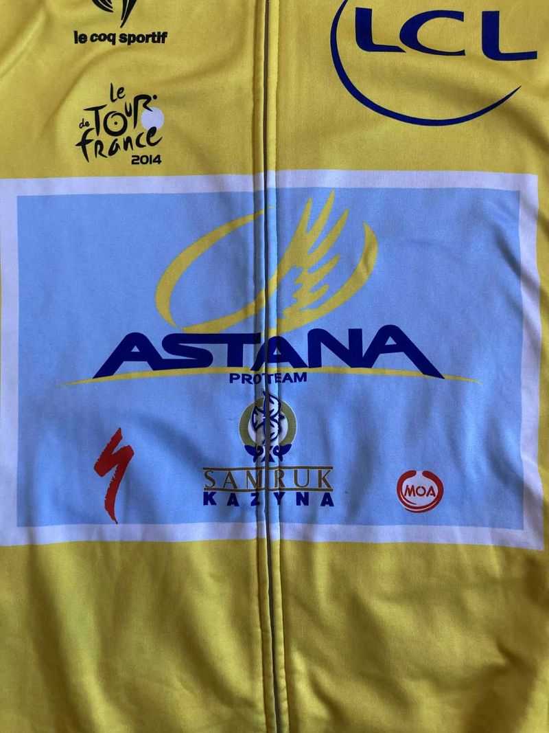 Astana žlutý dres 2014 - dlouhý rukáv (Vincenzo Nibali TdF)