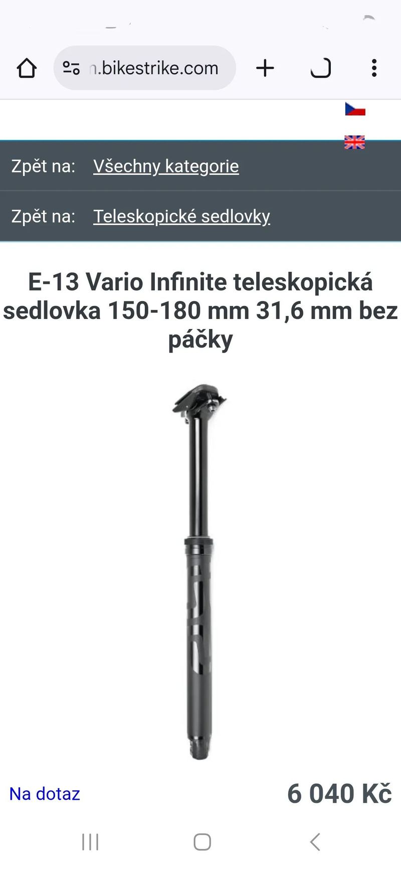 Nová E*Thirteen Vario Infinite 31.6 mm / 150 až 180mm
