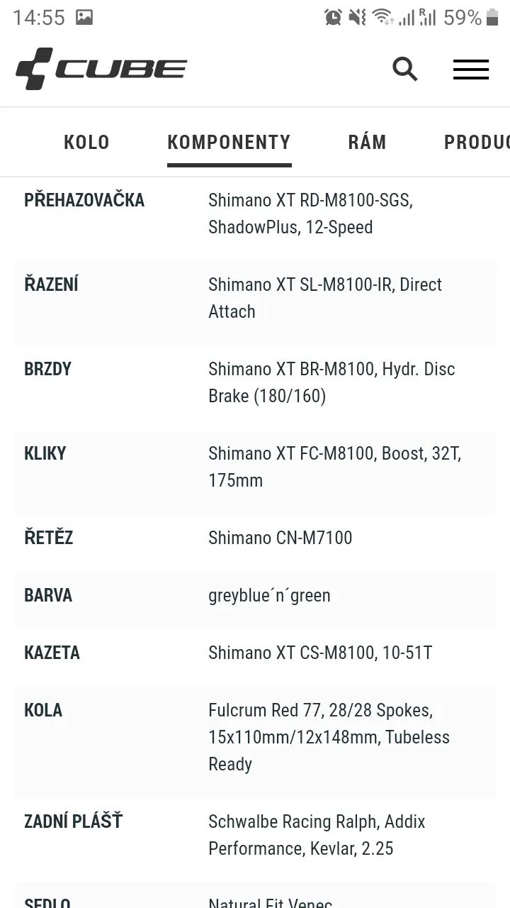 Predám jazdený Cube REACTION C:62 SL, model 2020, za 22.500,- Kč
