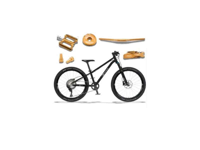 !!!NOVÝ!!! Kubikes 24S Trail AIR Black - laser GOLD, 9,7kg, vzduch. vidlice. SKLADEM na prodejně