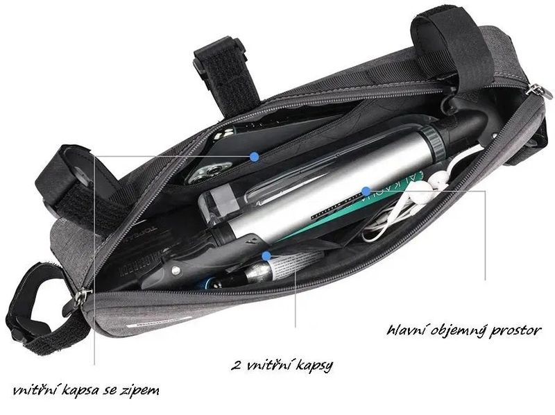 Rhinowalk brašna na kolo na rám dolní X21656 2,5L černá 