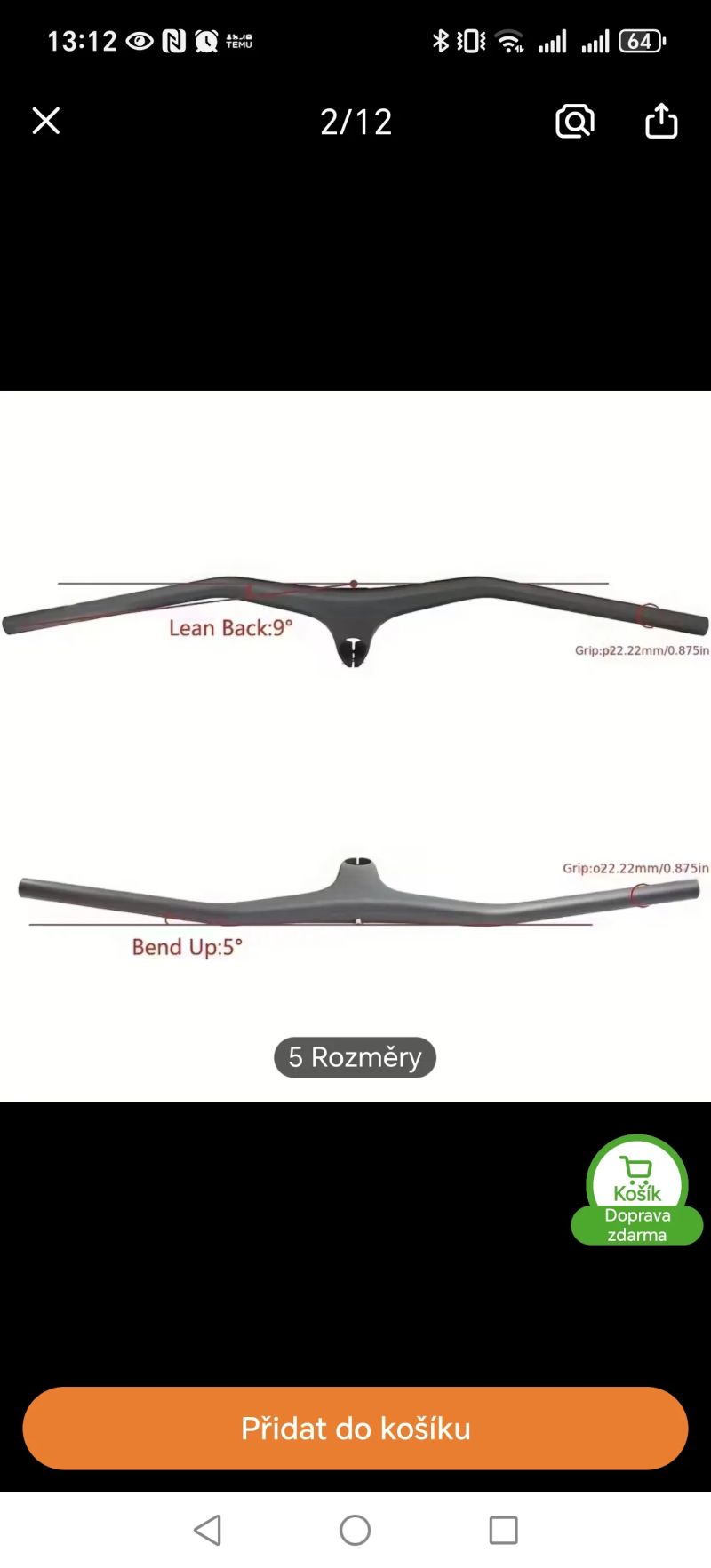 Karbonové řidítka 