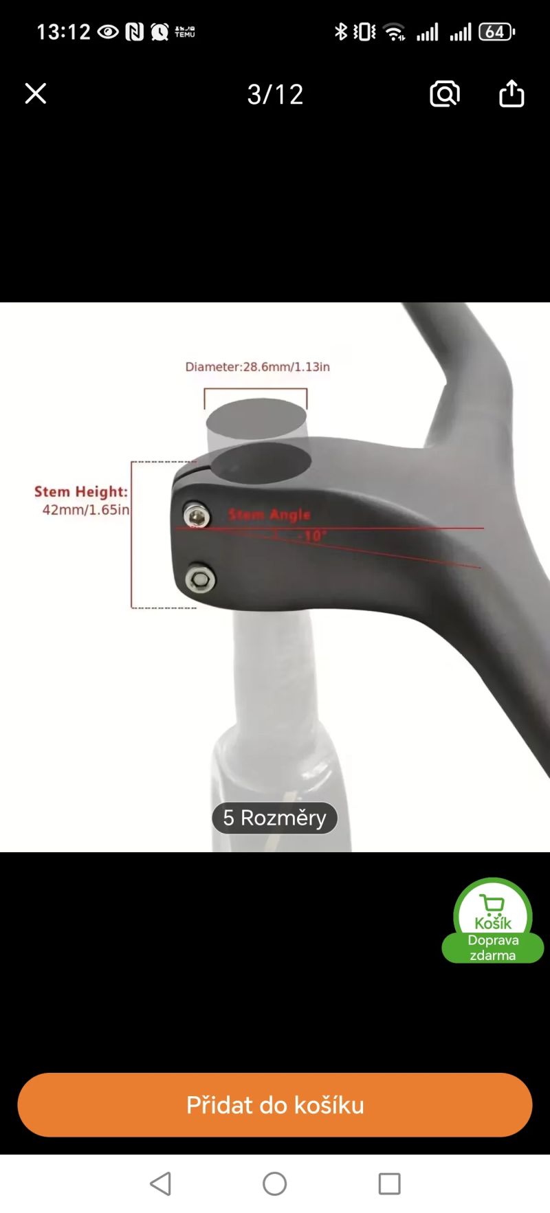 Karbonové řidítka 