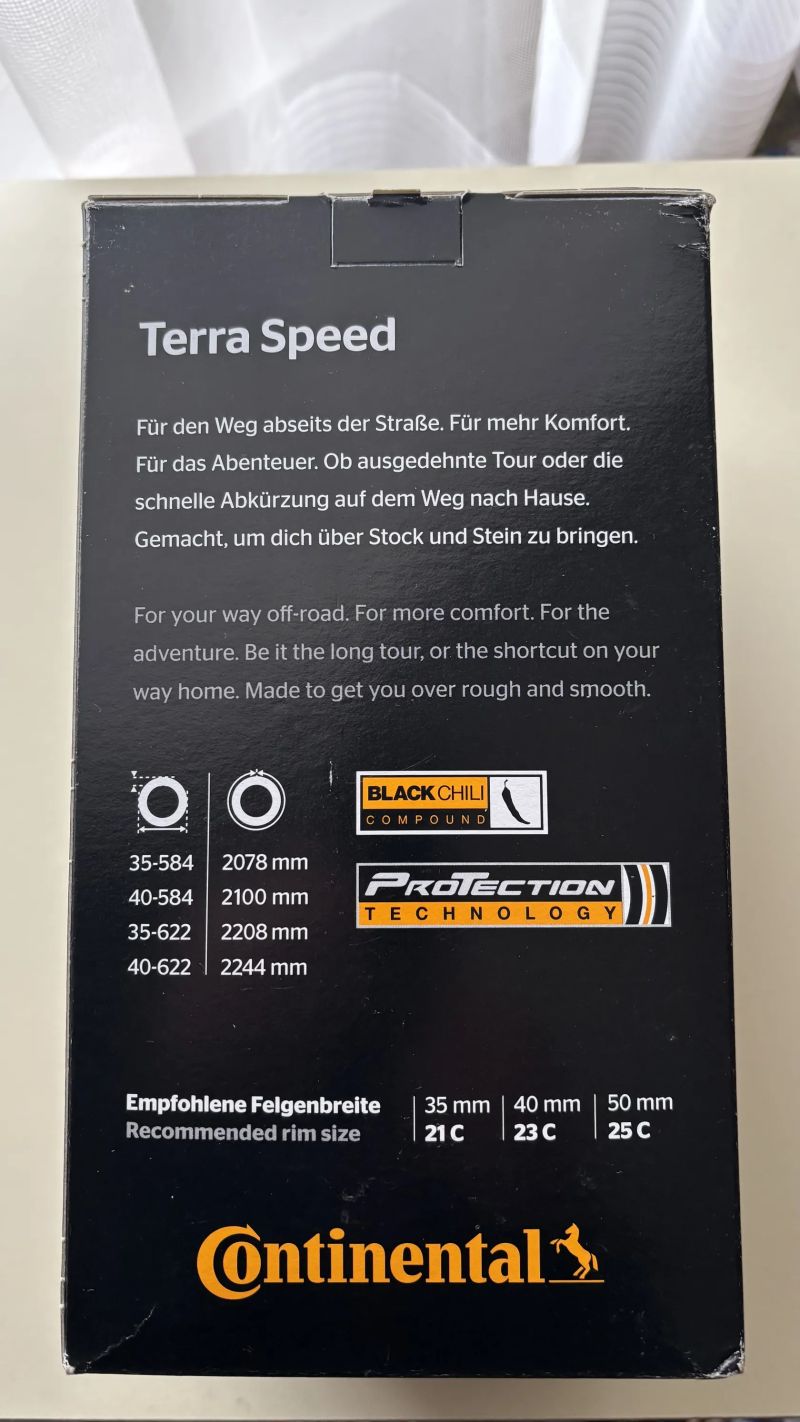 CONTINENTAL Terra Speed ProTection kevlar Black/Transparent - 700x45C
