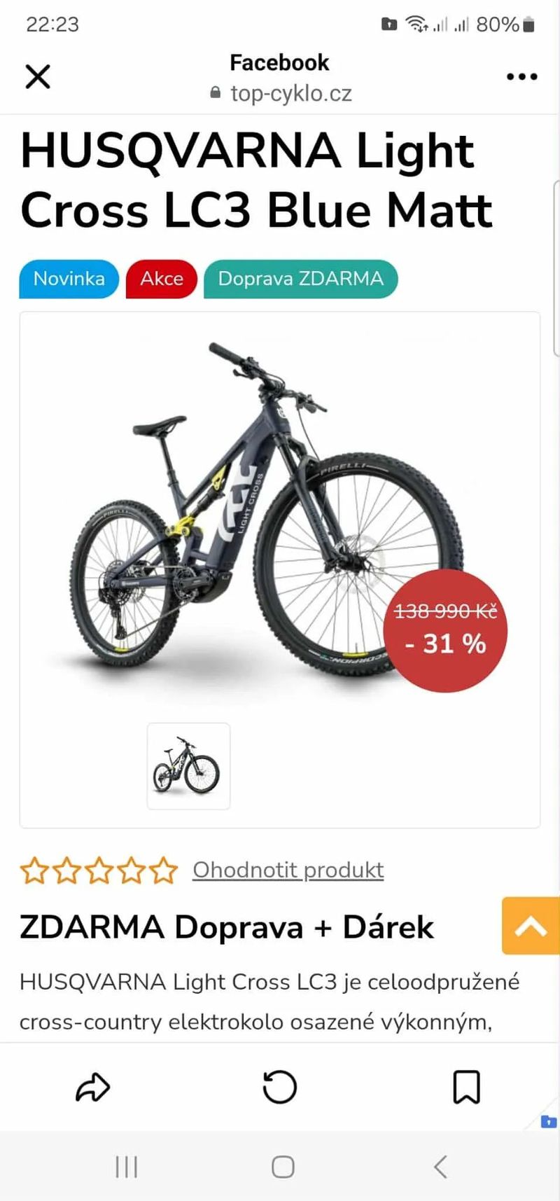 HUSQVARNA Light Cross LC3 Blue Matt