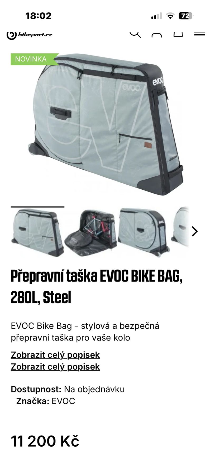 Přepravní box na silniční nebo gravel kolo