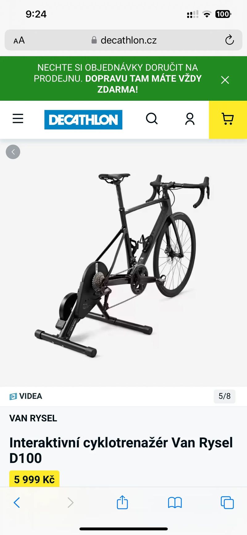 Interaktivni cyklotrenazér Van Rysel D100