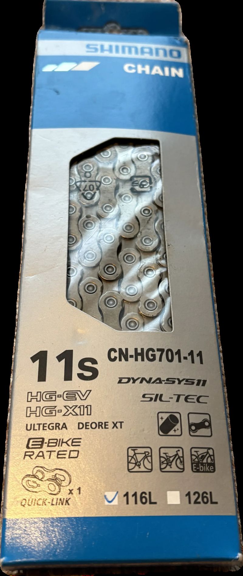 Shimano CN-HG701, řetěz, 116 článku se spojkou