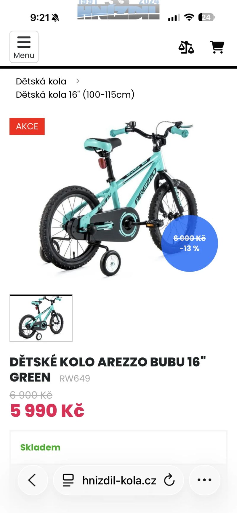 Dětské kolo Arezzo Bubu 16”