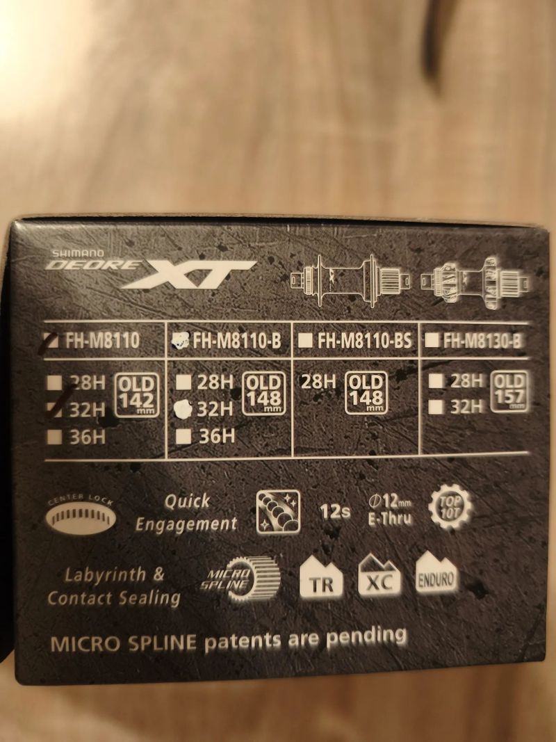 Zadní náboj Shimano XT FH-M8110 , 32děr , osa 12x142mm , CL