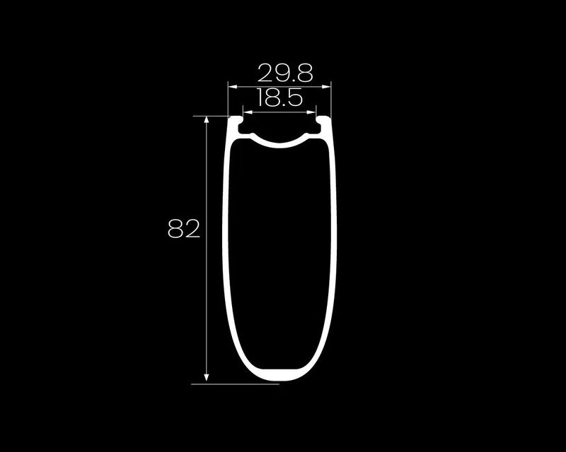 Přední plášťové karbonové kolo Elite Wheels 82 mm