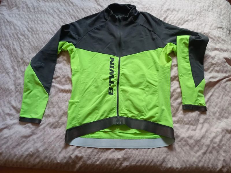 Dres B-TWIN, dl. rukáv, bunda-větrovka