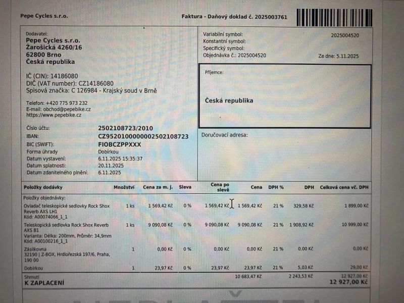 Sedlovka Rock Shox Reverb AXS B1 34,9 - nová 