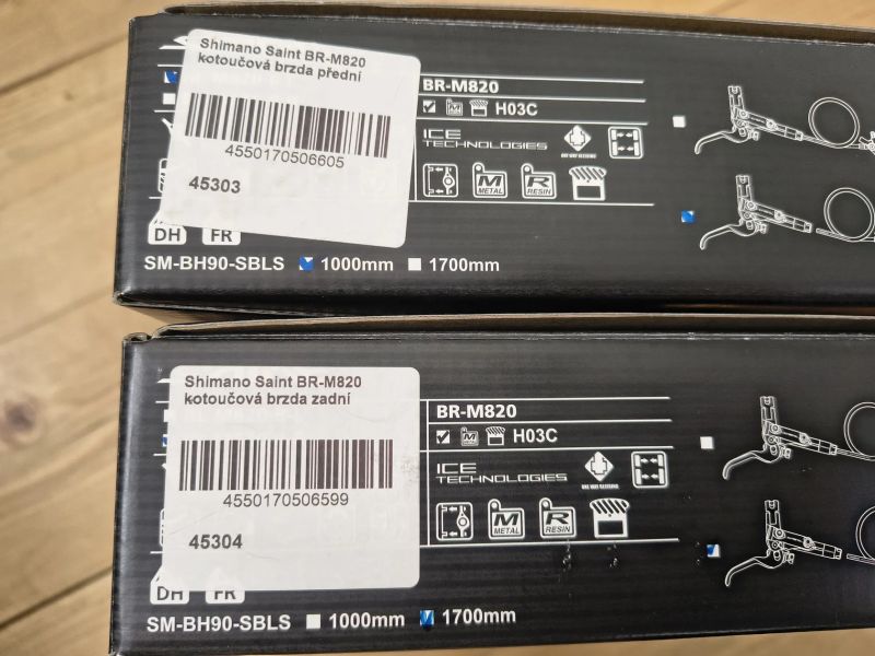 Prodám nové brzdy Shimano Saint BR-M820 přední + zadní