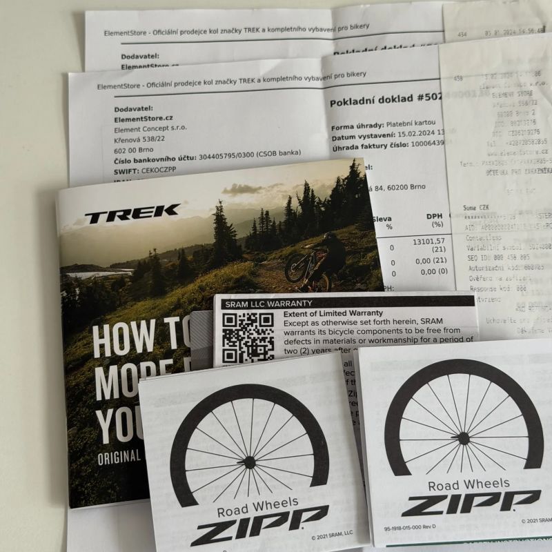 Trek Domane SL 2024 + Zipp 303S, vel.56, záruka