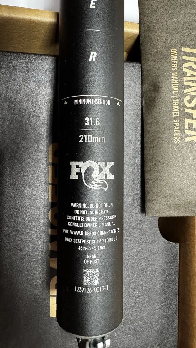 Nová SEDLOVKA FOX TRANSFER3 31.6mm 210mm FACTORY