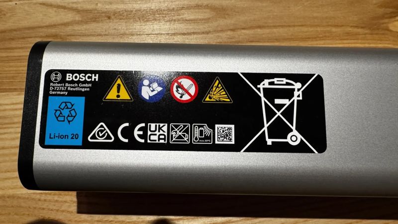 Baterie BOSCH PowerTube 600Wh - SMART (EU) Horizontální