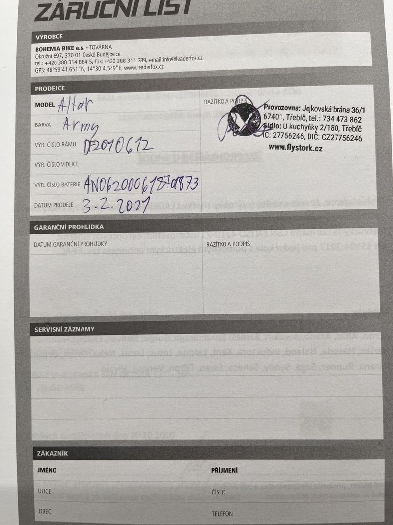 Elektrokolo Leader Fox Altar