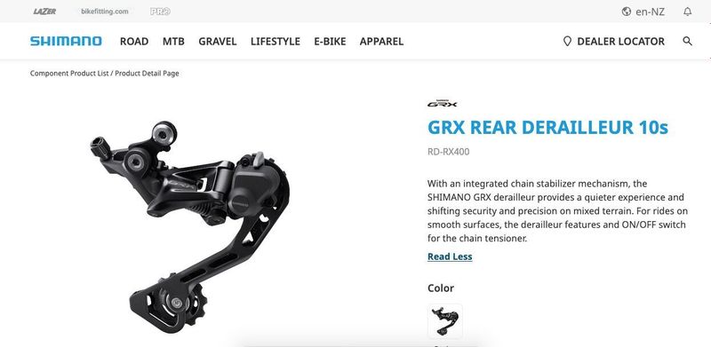 Shimano přehazovačka GRX RD-RX400 10s -