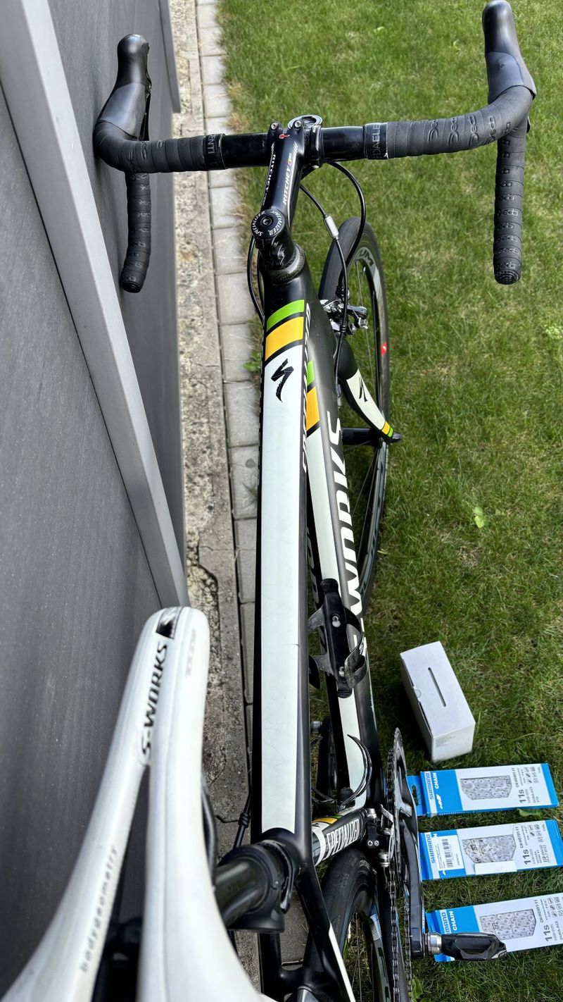 Specialized S-WORKS Tarmac SL3 s wattmetrem a náhradními koly ROVAL CLX