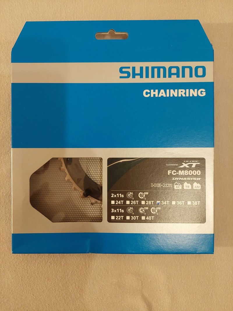 Prodám kazetu Shimano CS-M 8000 11-42T 1/2x11s + převodníky FC-M 8000 2x11s 24T/34T