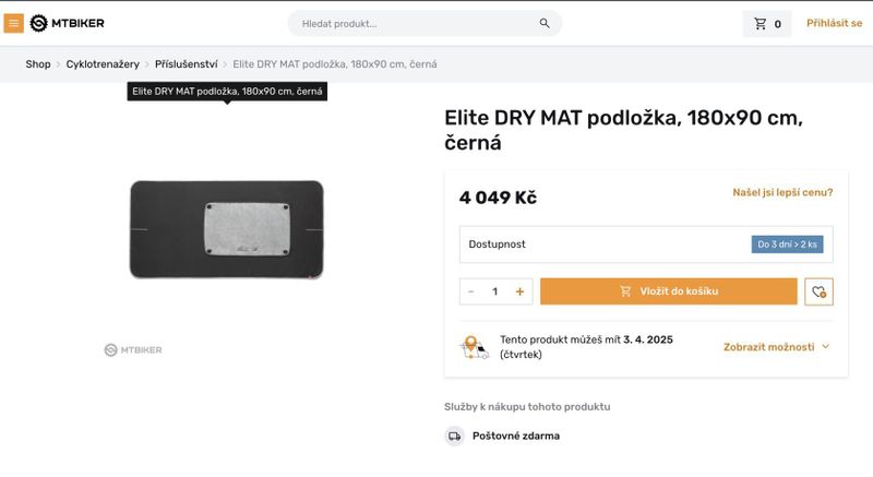 Prodam podlozku pod trenazer Elite 180x90cm
