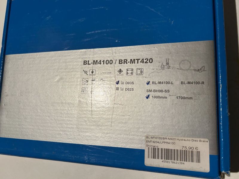 Dvoupístek Shimano BR-MT 410 a páka BL-MT410 odvzdušněné