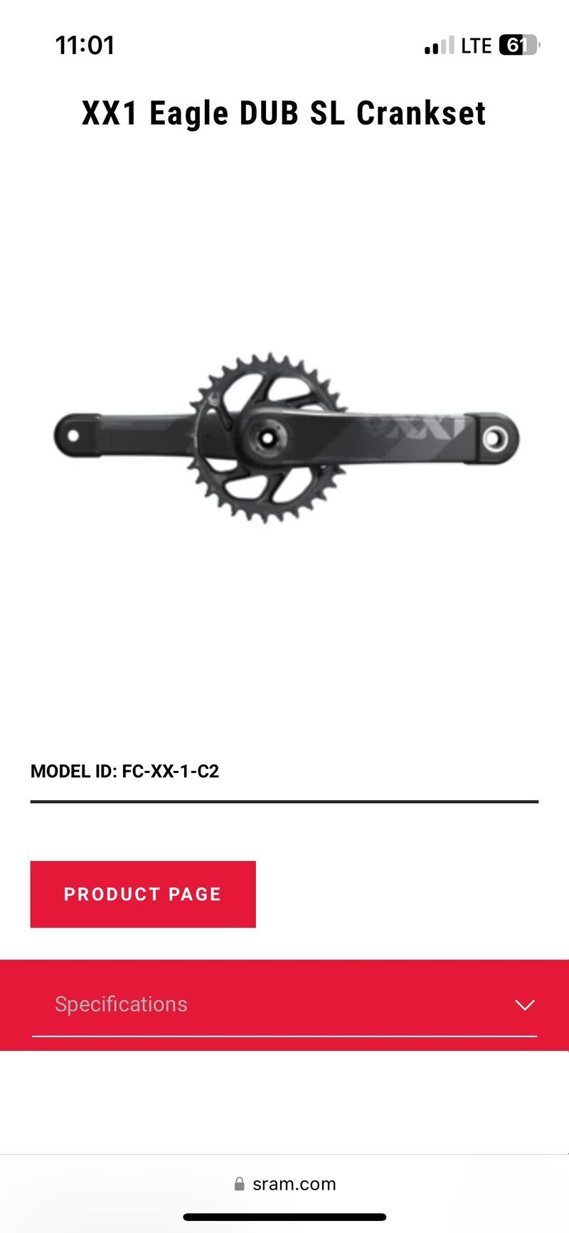Karbonove kliky SRAM XX1 - DUB SL (358g)