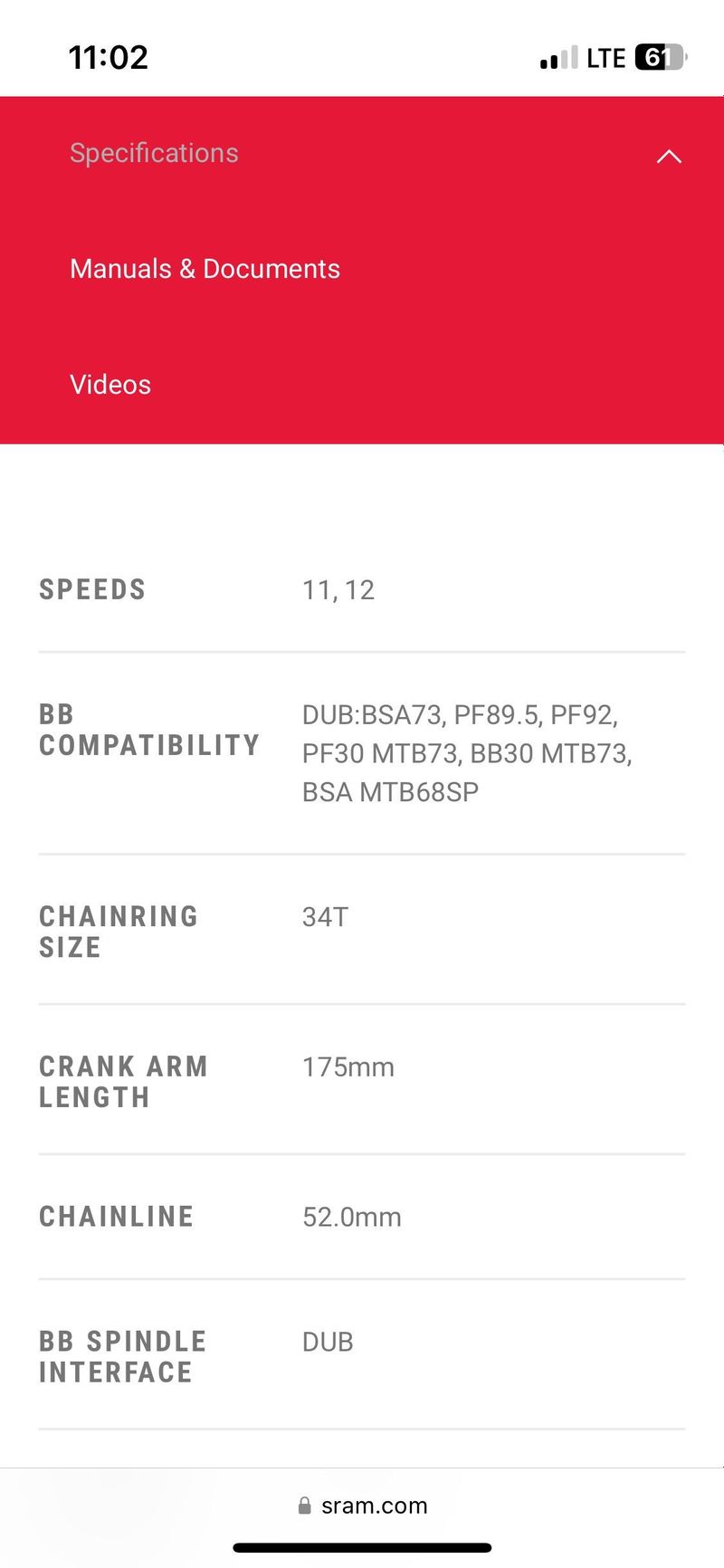 Karbonove kliky SRAM XX1 - DUB SL (358g)