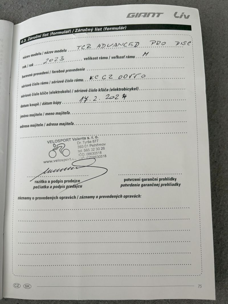 Prodám silniční kolo Giant