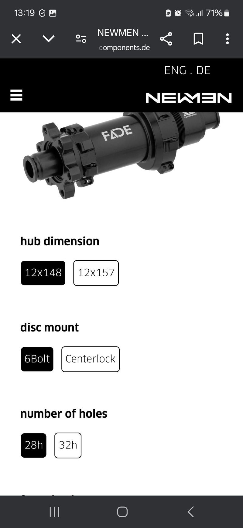 Newmen fade hub