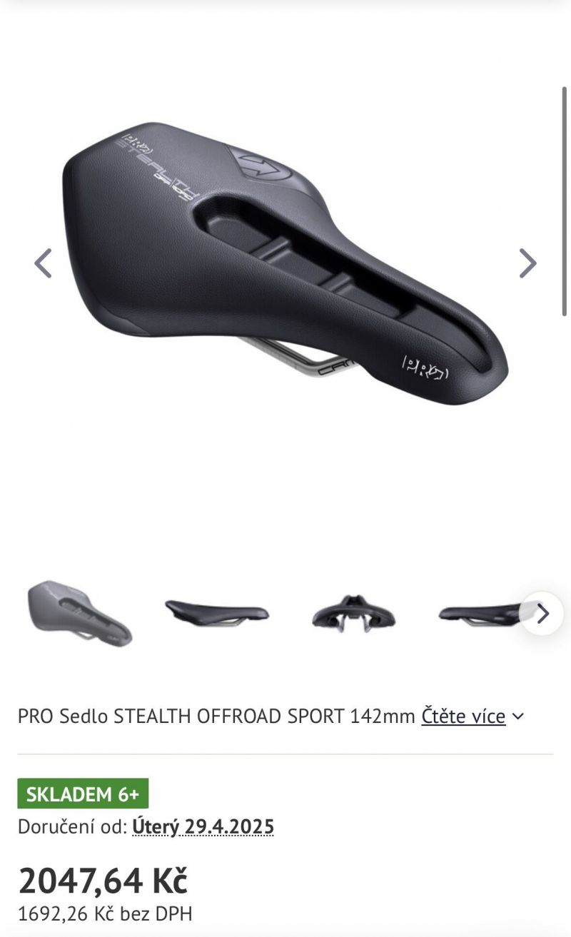 Sedlo PRO STEALTH OFFROAD SPORT 142mm