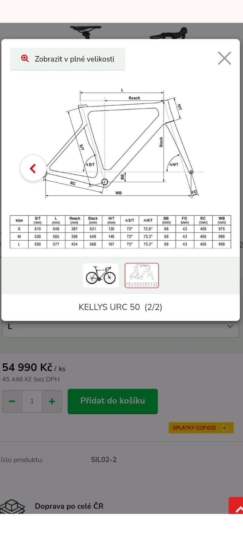 Prodám Kellys URC 50 Carbonu vel. L (XL)