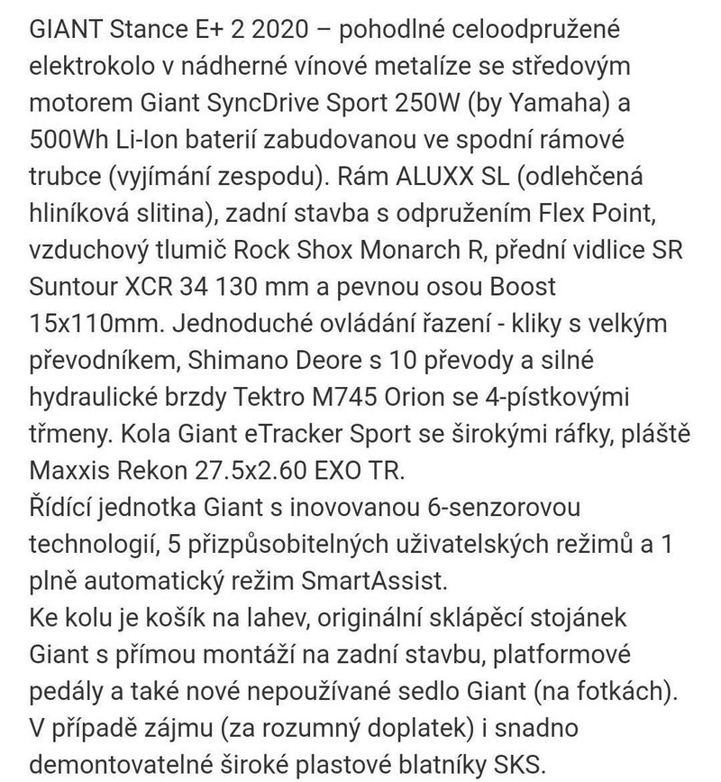 Elektrokolo Giant STANCE E+2