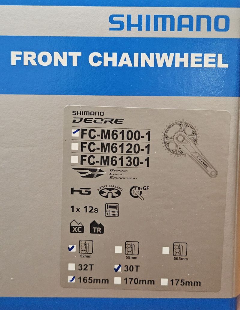 Kliky Shimano DEORE FC-M6100 165mm 30z