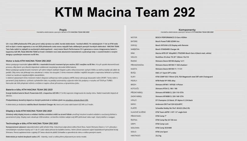 KTM Macina Team 292 2021