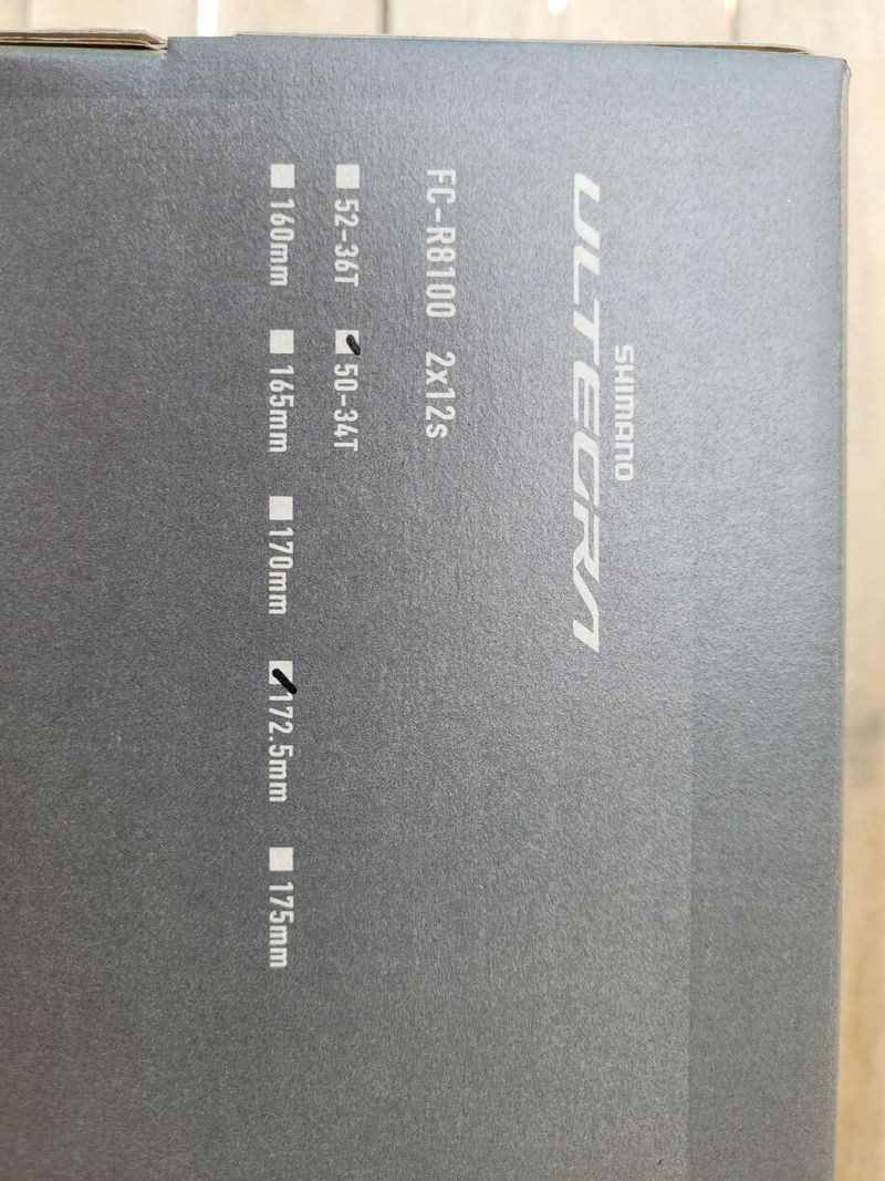 Nové kliky Shimano Ultegra FC-R8100 délka 172.5mm, 2x12s, převodníky 50/34